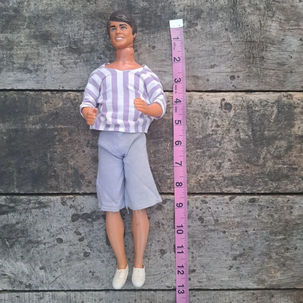 Vintage 1968 Ken Barbie 60's Boyfriend Doll Brown Hair Hong Kong Mattel